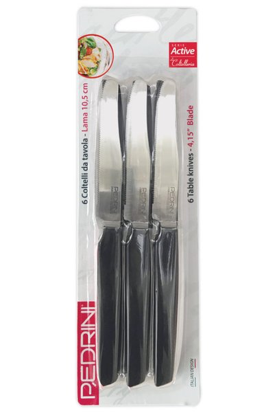 Pedrini KITCHEN KNIVES SET6PCS BLACK HANDLE
