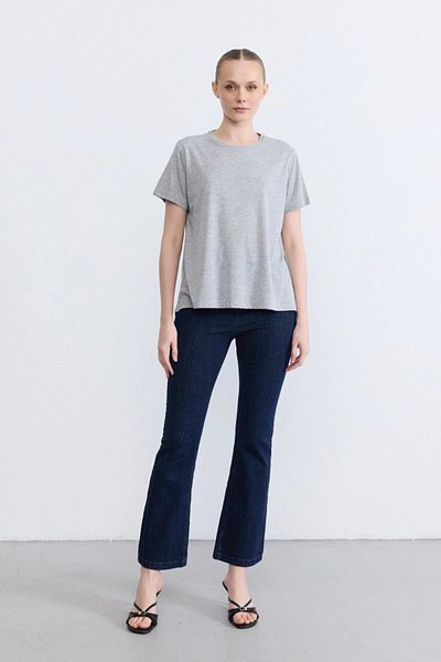 Gusto Tricou cu gât argintiu - gri