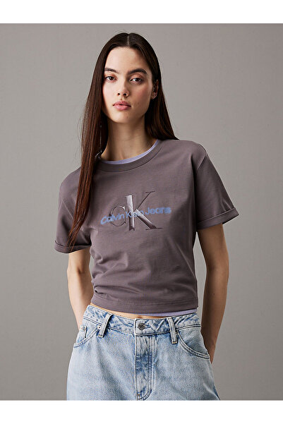 Calvin Klein SS LIQUID CK CROPPED TEE