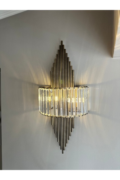 WiseHome Pilli Aplik Renk Eskitme Tekli Duvar Lambası Salon Koridor Otel Antr...