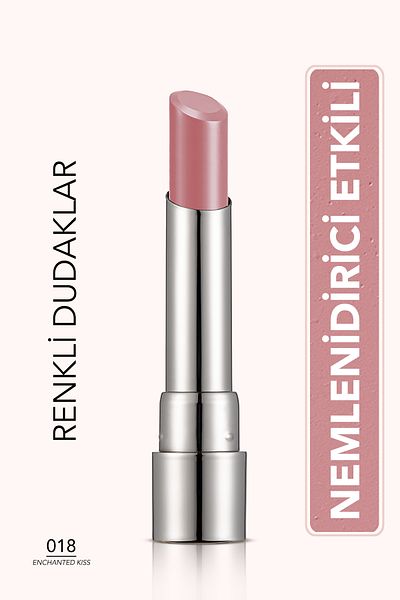 Flormar Moisturizing Glossy Lipstick- Sheer up Lipstick- 018 Enchanted Kiss- 8682536097864