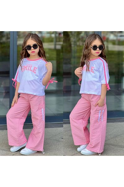 Calisa Girls Summer Bottom Top Suit Pants Tshirt