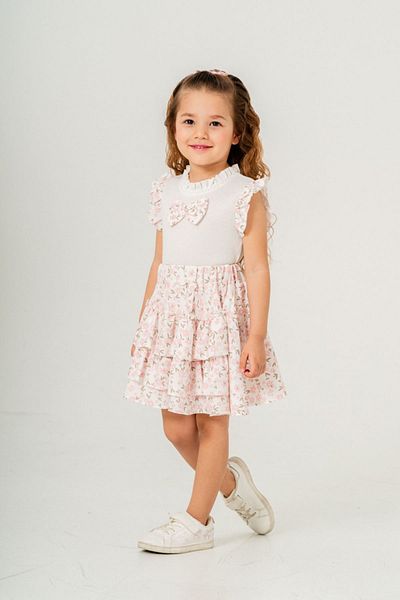 HAUSEkids 2-9 Years Old Violet Bloom Girl's Suit-Powder