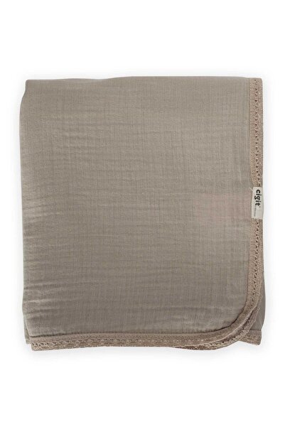 Cigit بطانية موسلين مطرزة دانتيل 100×100 سم +/- 3 سم مينك