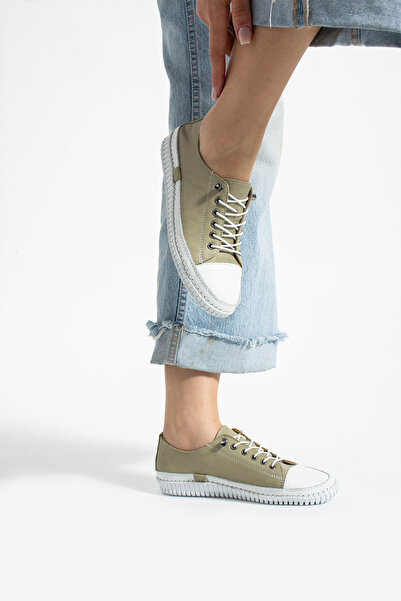 Getcho Endesa Women's Water Green Genuine Leather Casual Shoes – Light Soft, Stylish, Comfortable and Modern Design