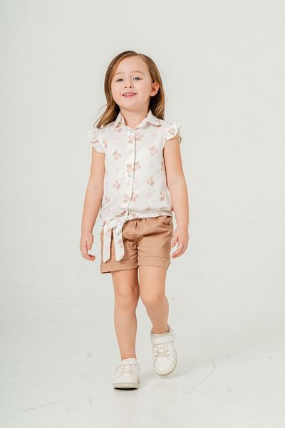HAUSEkids 6-9 Years Old Happy Girl Set with Teddy Bear-Latte