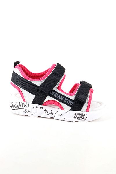 Süperland Girl's Genuine Leather Fuchsia Pink Sandals