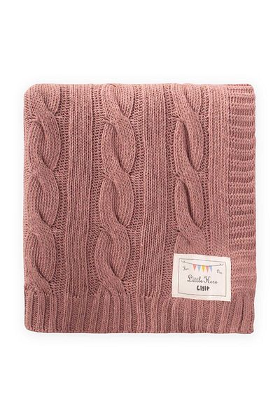 Cigit Dusty Rose Hair Knitted Knitwear Blanket - 80X100 cm (+/-5 cm)