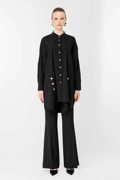 Ghisa Black Judge Collar Tunic
