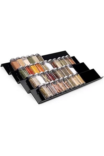 Generic Black Acrylic Spice Drawer Organizer, 8 Pcs Seasoning Rack Tray for Drawer or Countertop