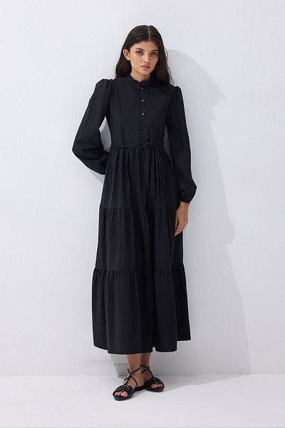 Hooopstore Μαύρο φόρεμα Katy Cotton