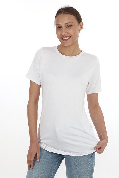 penyebizden Soft Viscose Long Tunic-White