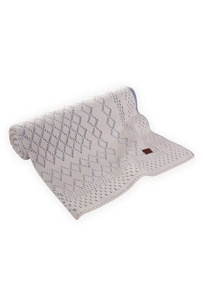 Cigit Ecru Blue Florence Model Blanket - 80X100 cm