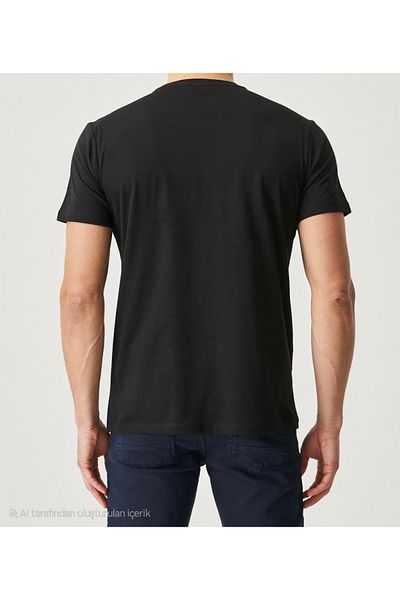 Mikro Slim Fit Slim Fit Crew Neck 100% βαμβακερό μπλουζάκι