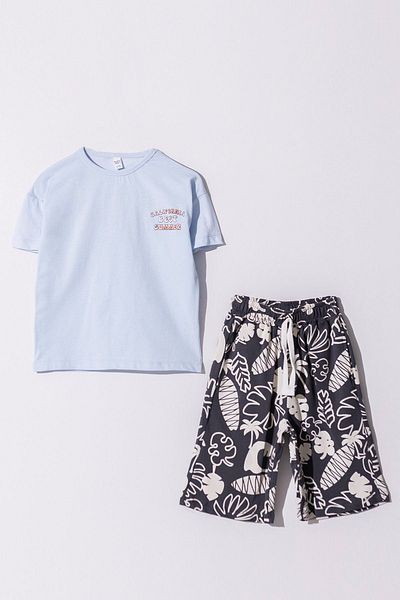 HAUSEkids 6-13 Years Old Calıfornia Summer Boy's Suit-Blue