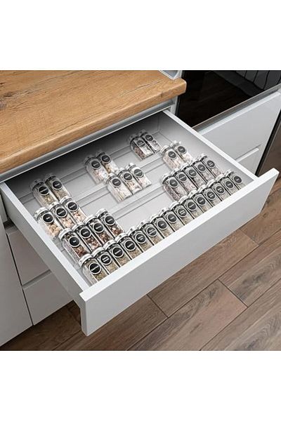Generic Clear Acrylic 4-Tier Spice Drawer Organizer, 2-Pack Expandable Rack for Kitchen Drawer/Countertop
