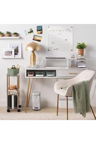 Generic Plastic Square Desk Organizer, 3 Pack - Clear, for Home Office Drawers and Desk Supplies