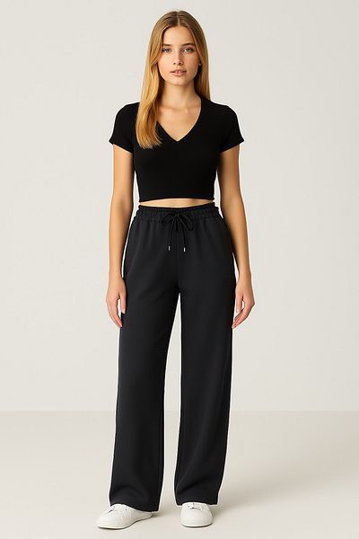 HAKKE High Waist Wide Leg Sweatpants