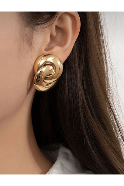 Ervalina Gold Knot Trend Earrings Gold Color