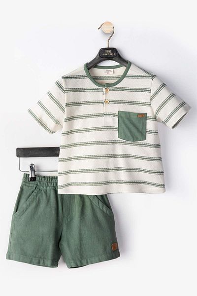 HAUSEkids 2-10 Years Line Cotto Boy's Suit-Green