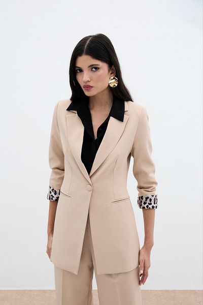 Sateen Κλασικό μπουφάν Camel Mono Collar