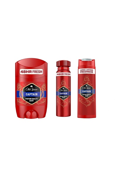 Old Spice Old Spıce Captaın Set (stık 50ml+şampuan& Dus Jelı 400ml+deodorant 150ml)