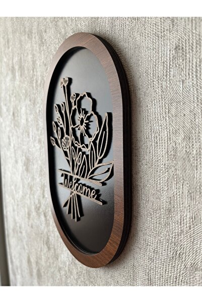 SepetDoluyor Welcome Yazılı Ahşap Kapı Süsü | Şık Minimal Tasarım | 25x16cm MDF Ürün