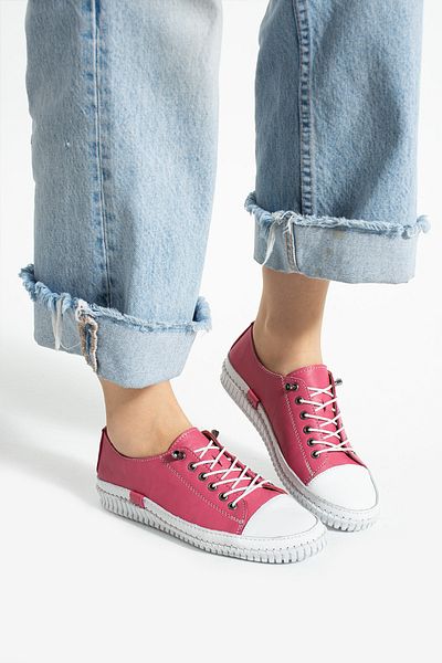 Getcho Endesa Women's Genuine Leather Fuchsia Casual Shoes