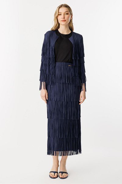 Ghisa Tassel Detailed Suit Dark Blue