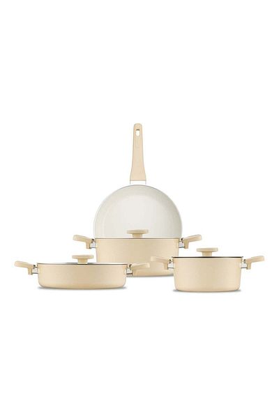Jumbo Swiss Crystal Dark Cream 7 Piece Cookware Set