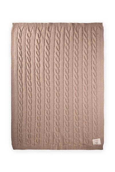 Cigit Hair Knitted Knitwear Blanket 80X100 cm (+/-5 cm) Beige
