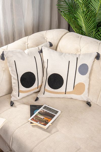 Bade Design 2-Piece Punch Embroidered Throw Pillow Cover Pillow Cover Highly Preferred