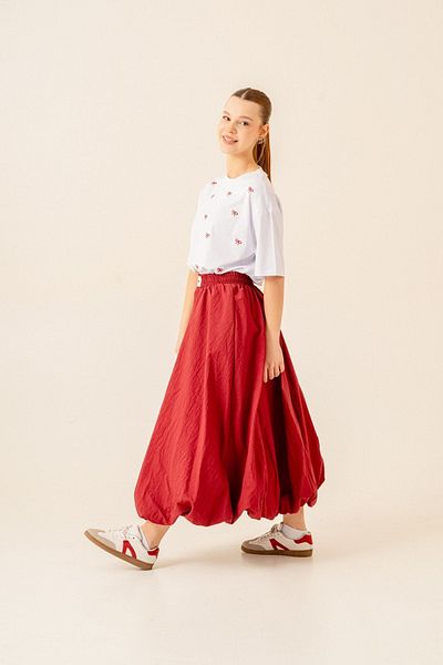 HAUSEkids 9-15 Years Studio Balloon Girl Suit-Claret Red
