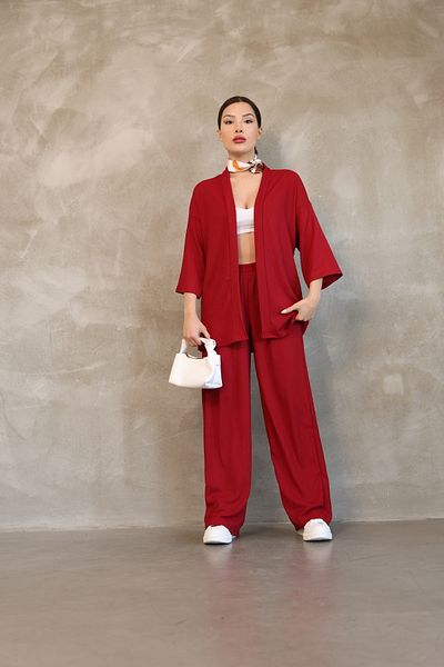 Jack Ferrero Patterned 2-Piece Elastic Tunic Pants Set
