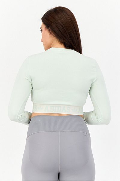 adidas Women Sportswear Fit Long Sleeve Outdoor T-shirt, Light Sage