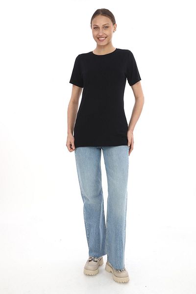 penyebizden Soft Viscose Long Tunic-Black