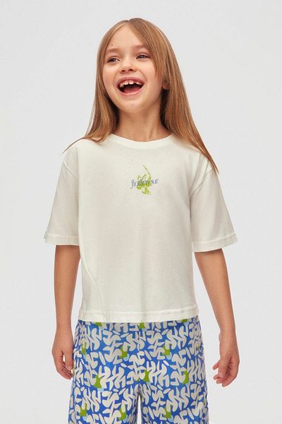 HAUSEkids 4-8 Years Colorful Grass Girl's 3-Piece Set-Blue