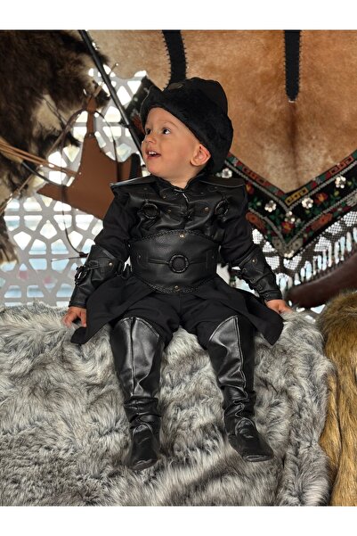 Genel Markalar Çocuk Ertuğrul ve Osman Gazi Kostümü, Sünnetlik İçin Siyah Ren...