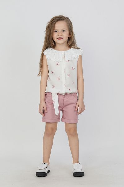 e-çocuk Lace Collar Flower Embroidered Girl's Suit 4414