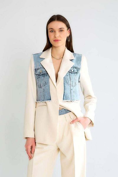 Robin 80197 Set pantaloni jachetă cu detaliu Jean Albastru