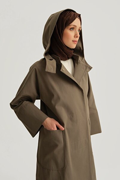 Armine Kapüşonlu Kruvaze Kap 25y7814 Haki