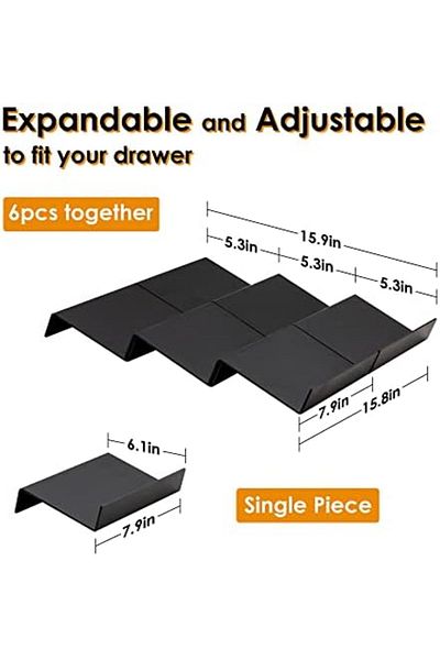Generic Expandable 3-Tier Spice Drawer Organizer Tray, 6PCS Seasoning Rack Insert for Kitchen Drawers