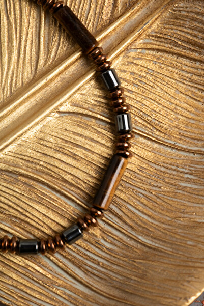 ÇAKRA DOĞAL TAŞ Sertifikalı Kaplan Gözü ve Hematit Doğal Taş Bileklik