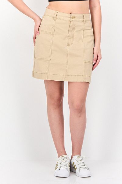 Esprit Women Solid Mini Skirt, Tan
