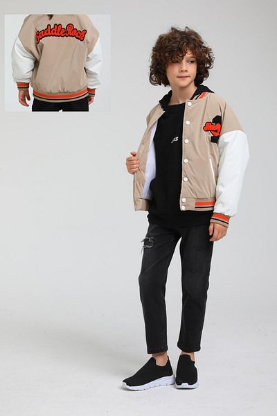 HAUSEkids Яке бомбър за момче Face Brc, 2-14 години - лате-