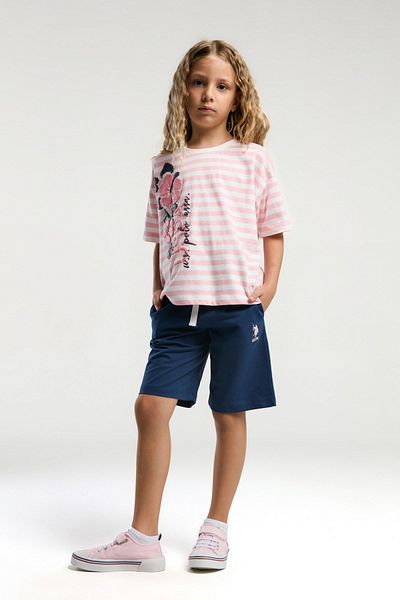 U.S. Polo Assn. Set pentru fete cu licență US Polo Assn pentru 4-15 ani-Somon