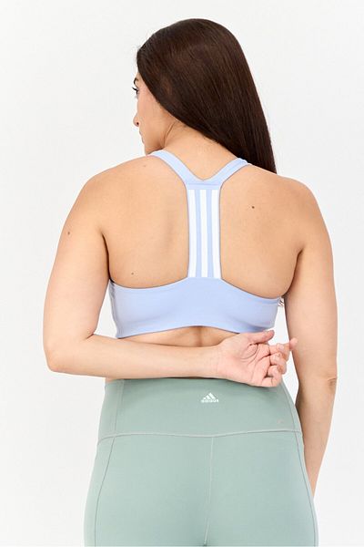 adidas Women Brand Loge Padded Sports Bra, Light Blue