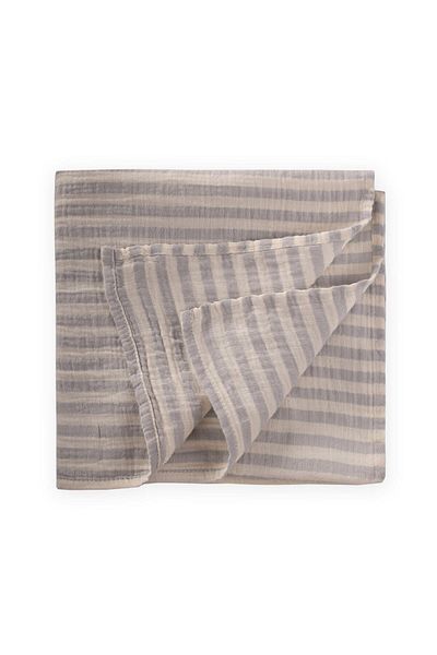 Cigit Natural Blanket 90X100Cm a Gray Thick Striped