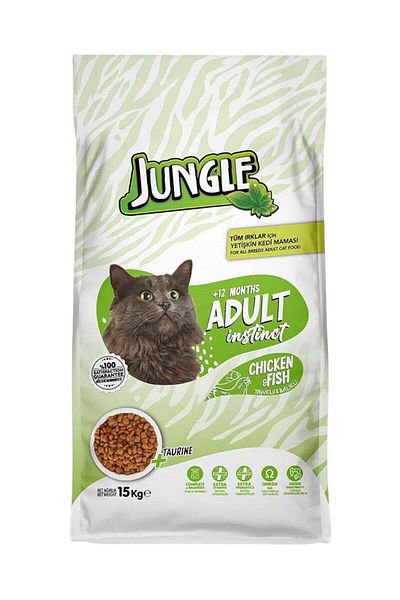 Jungle Complete Cat Food with Chicken and Fish, 15kg