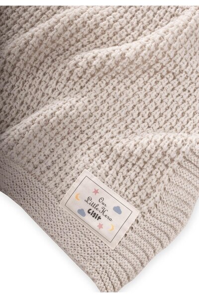 Cigit Ecru Thessaloniki Knitwear Blanket - 80X100 (+/-5 Cm)